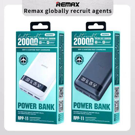 Picture of Remax RPP-11 Real Fast Charging New 2024 Newest Texture design Qi Smallest Mobile Charger Power Bank Price 20000Mah -Black