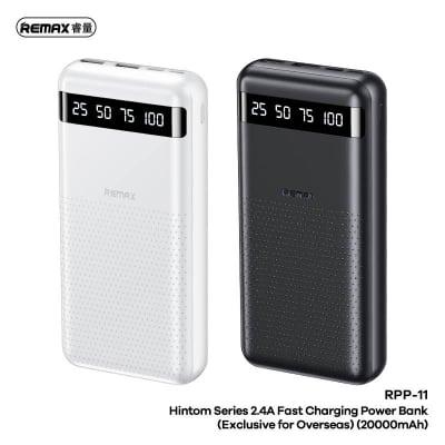 Picture of Remax RPP-11 Real Fast Charging New 2024 Newest Texture design Qi Smallest Mobile Charger Power Bank Price 20000Mah -Black