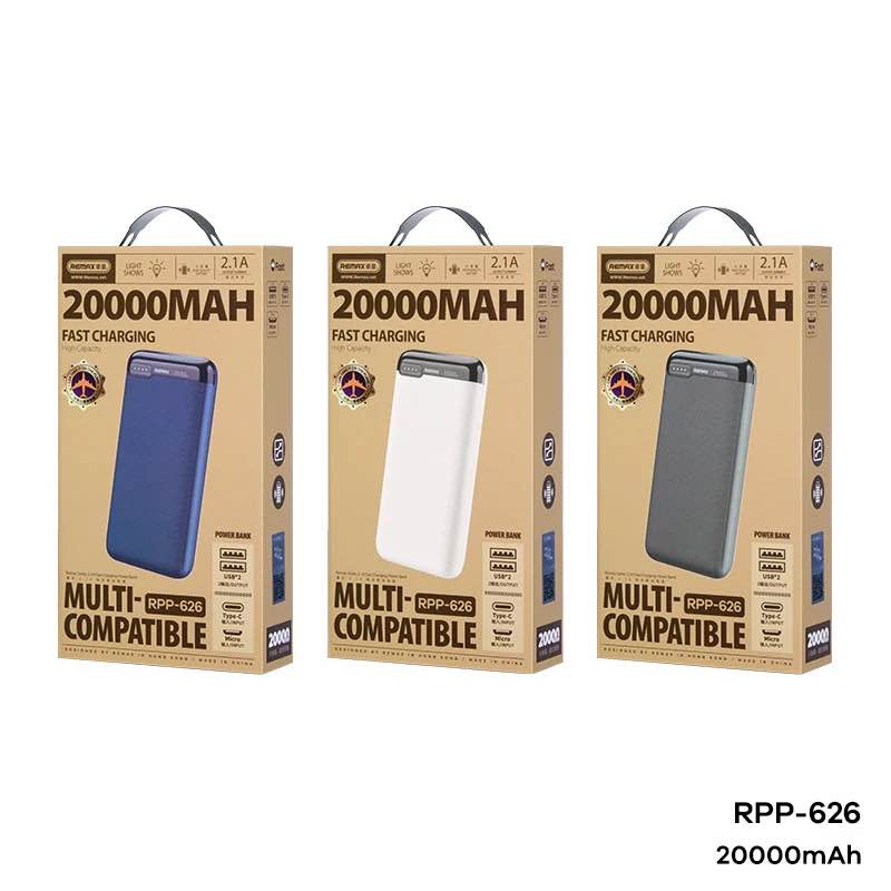 Picture of Remax RPP-626 20,000mAh 2.1A Power Bank -Black