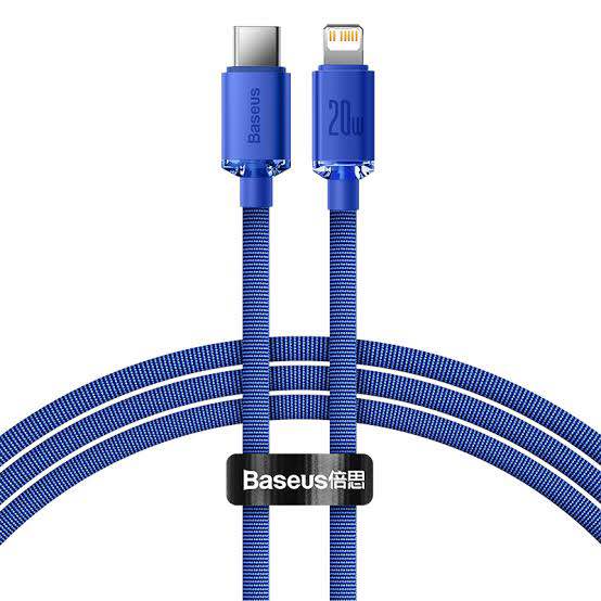 Picture of Baseus Crystal Shine Series 2.4A Fast Charging USB to Lightning For Iphone Data Cable 1.2m Blue CAJY000003
