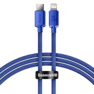 Picture of Baseus Crystal Shine Series 2.4A Fast Charging USB to Lightning For Iphone Data Cable 1.2m Blue CAJY000003