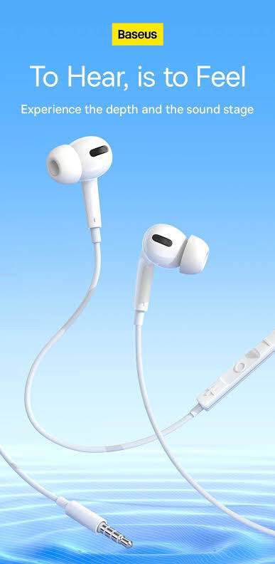 Picture of Baseus enock h18 wired earphone 3.5MM -White
