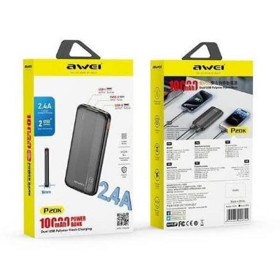 Picture of Awei P20K 10000mAh Powerbank 2.4A -Black