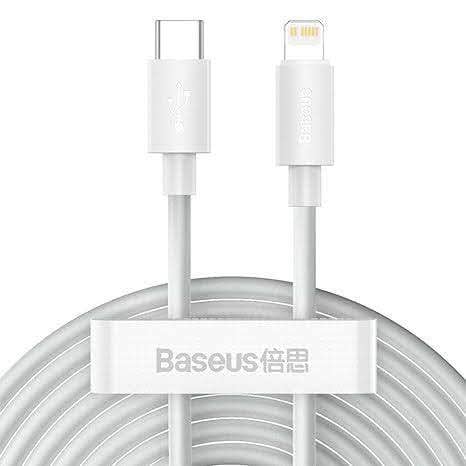 Picture of Baseus Simple Wisdom 20W Type-C to Lightning Cable - White -White