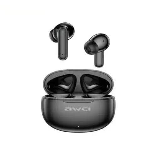 Picture of Awei T71 TWS Sports Wireless Bluetooth Earbuds IPX4 Waterproof with Charging Case Smart Touch Low Latancy Game Earphone -Black