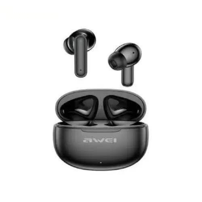 Picture of Awei T71 TWS Sports Wireless Bluetooth Earbuds IPX4 Waterproof with Charging Case Smart Touch Low Latancy Game Earphone -Black