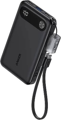 Picture of Anker Powercore Power Bank 10000mAh, 22.5W Portable Charger, USB-C To USB-C Cable, Ultra-Slim And Compact Design, Black -Black