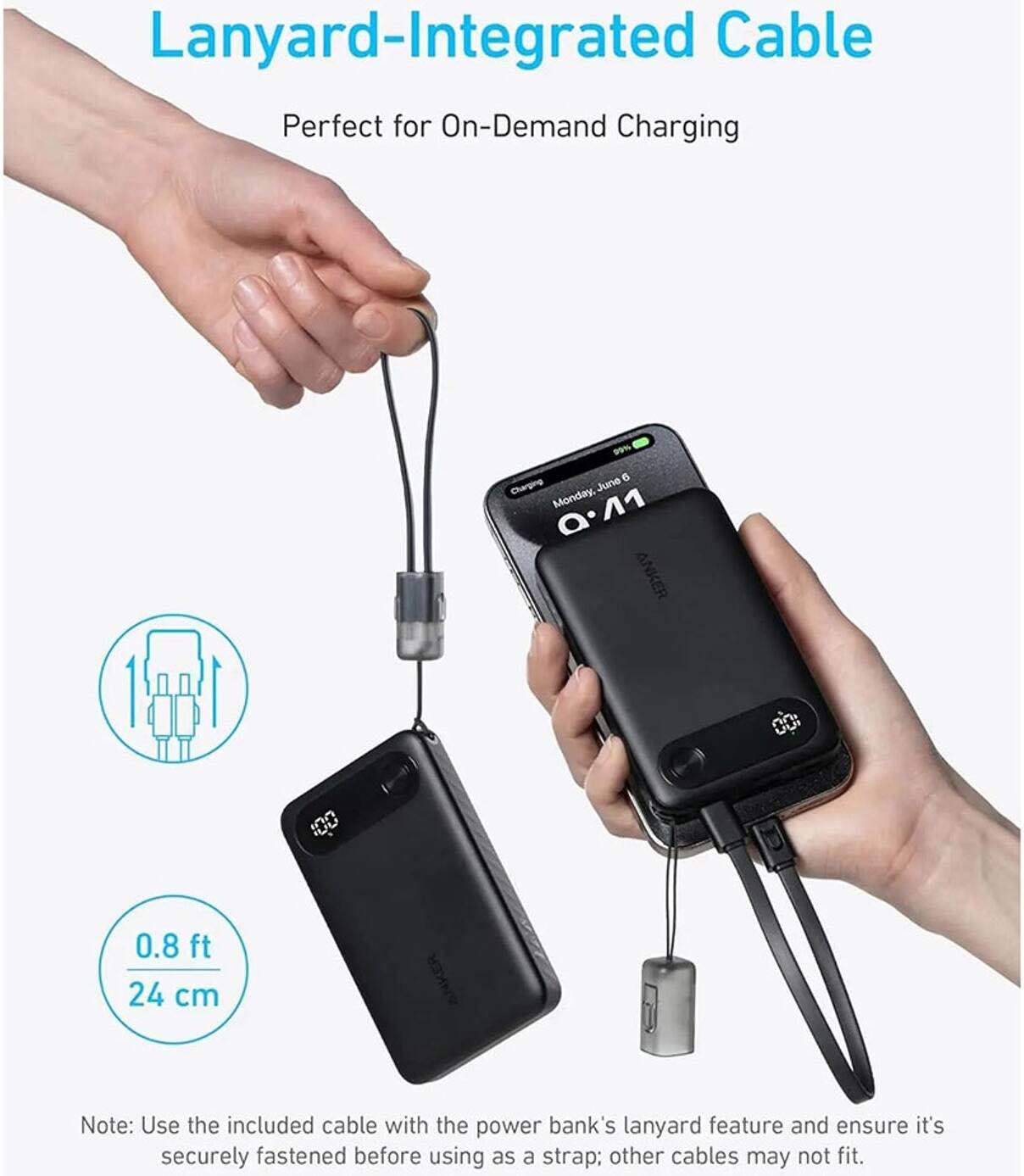 Picture of Anker Powercore Power Bank 10000mAh, 22.5W Portable Charger, USB-C To USB-C Cable, Ultra-Slim And Compact Design, Black -Black