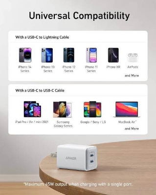 Picture of Anker 523 Nano 3 47W GaN2 USB C Charger -White
