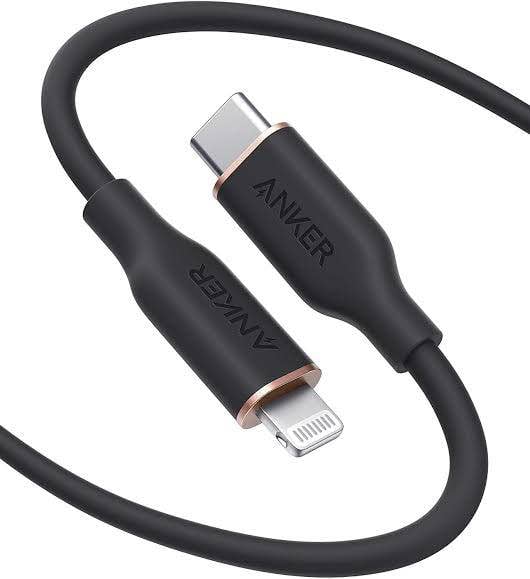 Picture of Anker PowerLine Soft USB-C to Lightning Cable 3ft – Black -Black