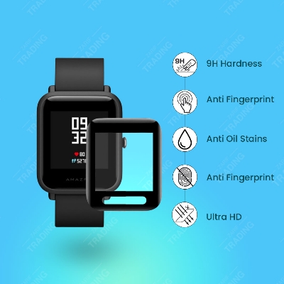 Picture of Amazfit Bip Smart Watch Screen Protector HD Clear Ultra-Thin PMMA Full Coverage Scratch & Fingerprint Resistant for Xiaomi Amazfit Bip Screen Protector (1 Pcs (Logo Cut))