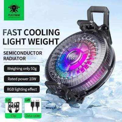 Picture of PLEXTONE UF1 RGB Magnetic Radiator Phone Cooler Cooling Fan Magnetic -Black