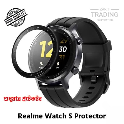 Picture of Realme Watch S Smart Watch PMMA Plastic Full Coverage Screen Protector (Transparent With Black Borders)
