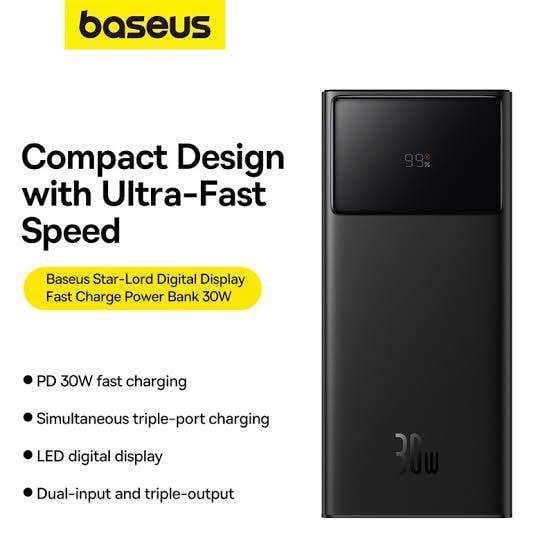 Picture of Baseus Star Lord 30000mAh 30W Digital Display Fast Charging Power Bank -Black