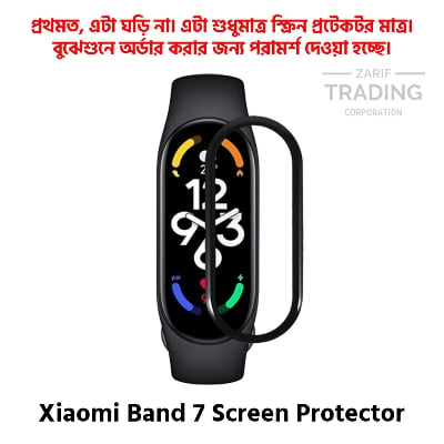 Picture of Mi Band 7 Smart Watch PMMA Full Coverage Screen Protector (Black Border With Transparent)