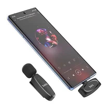 Picture of Hoco L15 Type-C Crystal Lavalier Wireless Digital Microphone -Black