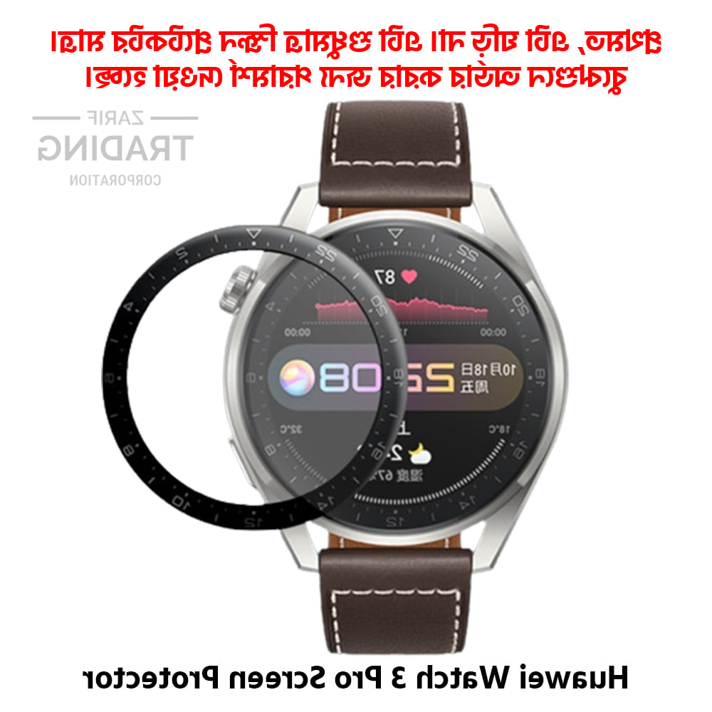 Picture of Huawei Watch 3 Pro PMMA Full Coverage Screen Protector (Black Border With Transparent)