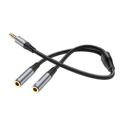 Picture of Hoco UPA21 Audio Adapter Cable For 3.5mm Female to 3.5mm 2 Male -Black