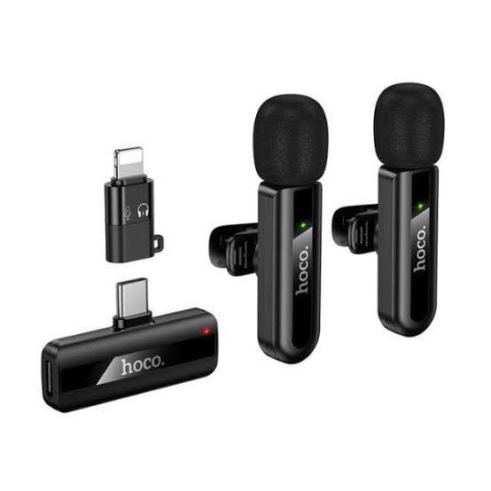 Picture of Hoco L20A Fair Dual Mic Lavalier Wireless Microphone -Black