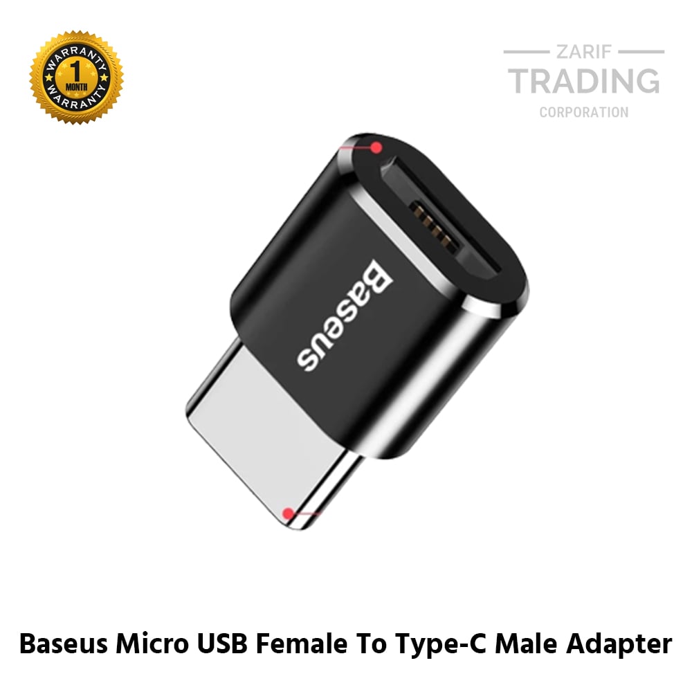 Picture of Baseus Micro USB Female To Type-C Male Adapter Converter CAMOTG-01 (Black)