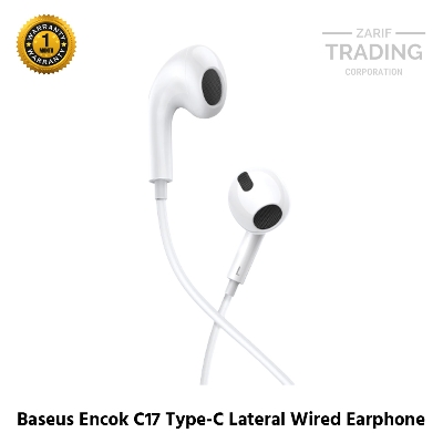 Picture of Baseus Encok C17 Type-C Lateral In-ear Wired Headset With Mic Earphone Headphone (White)