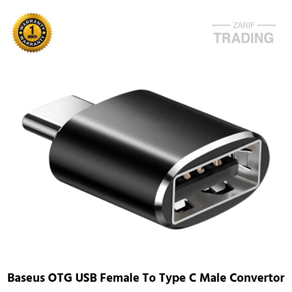 Picture of Baseus OTG USB Female To Type C Male Adapter Convertor (Black)