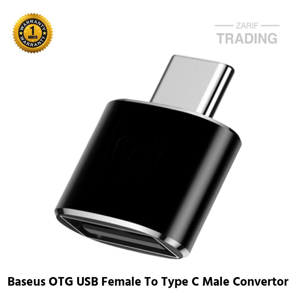 Picture of Baseus OTG USB Female To Type C Male Adapter Convertor (Black)