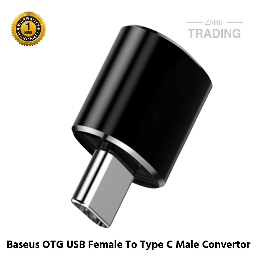 Picture of Baseus OTG USB Female To Type C Male Adapter Convertor (Black)