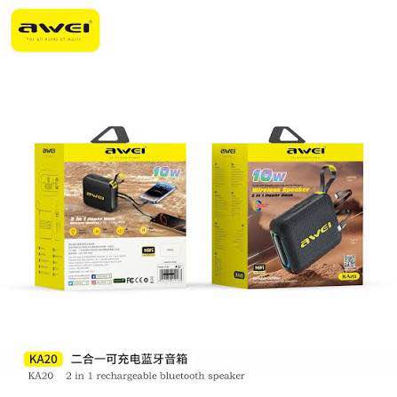 Picture of Awei KA20 2in1 Rechargable portable Blutooth Spekaer -Black