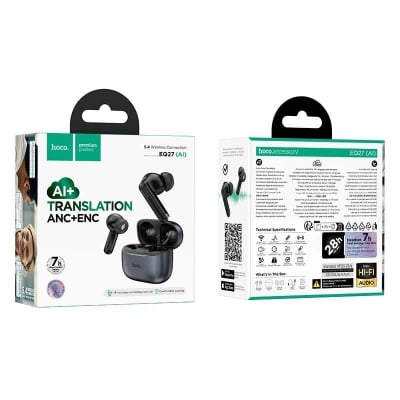 Picture of HOCO EQ27 Fun AI Translation Earbuds ANC+ENC Noise Reduction -Black