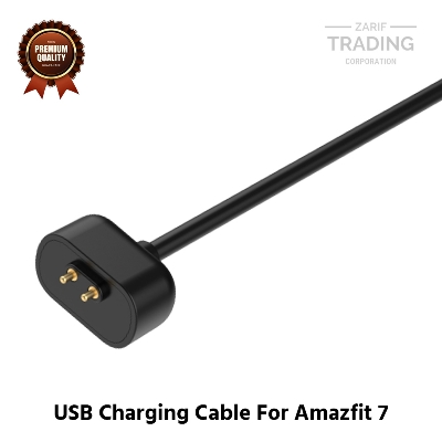 Picture of Amazfit Band 7 Magnetic Charging Cable High Quality USB Charger Cable USB Charging Cable Dock Bracelet Charger for Amazfit Band 7 Smart Watch (Black)