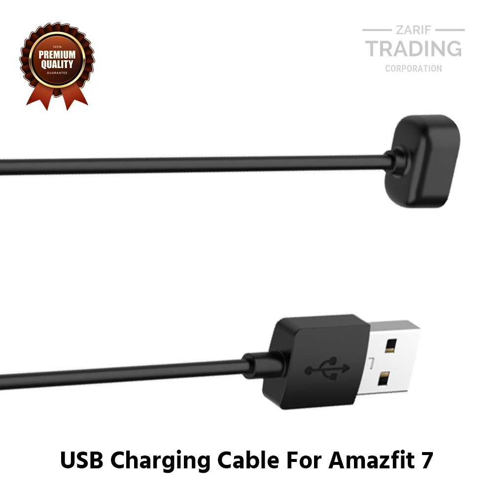 Picture of Amazfit Band 7 Magnetic Charging Cable High Quality USB Charger Cable USB Charging Cable Dock Bracelet Charger for Amazfit Band 7 Smart Watch (Black)