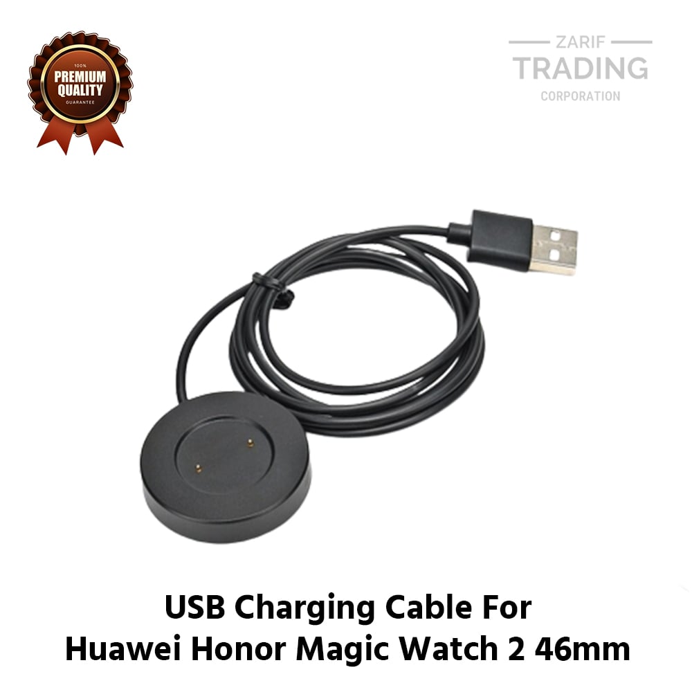 Picture of Huawei Honor Magic Watch 2 46mm Magnetic Charging Cable High Quality USB Charger Cable USB Charging Cable Dock Bracelet Charger for Huawei Honor Magic Watch 2 46mm Smart Watch (Black)