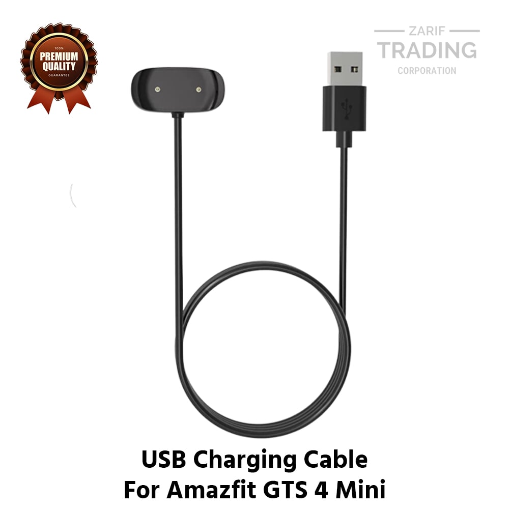 Picture of Amazfit GTS 4 Mini Magnetic Charging Cable High Quality USB Charger Cable USB Charging Cable Dock Bracelet Charger for Amazfit GTS 4 Mini Smart Watch (Black)