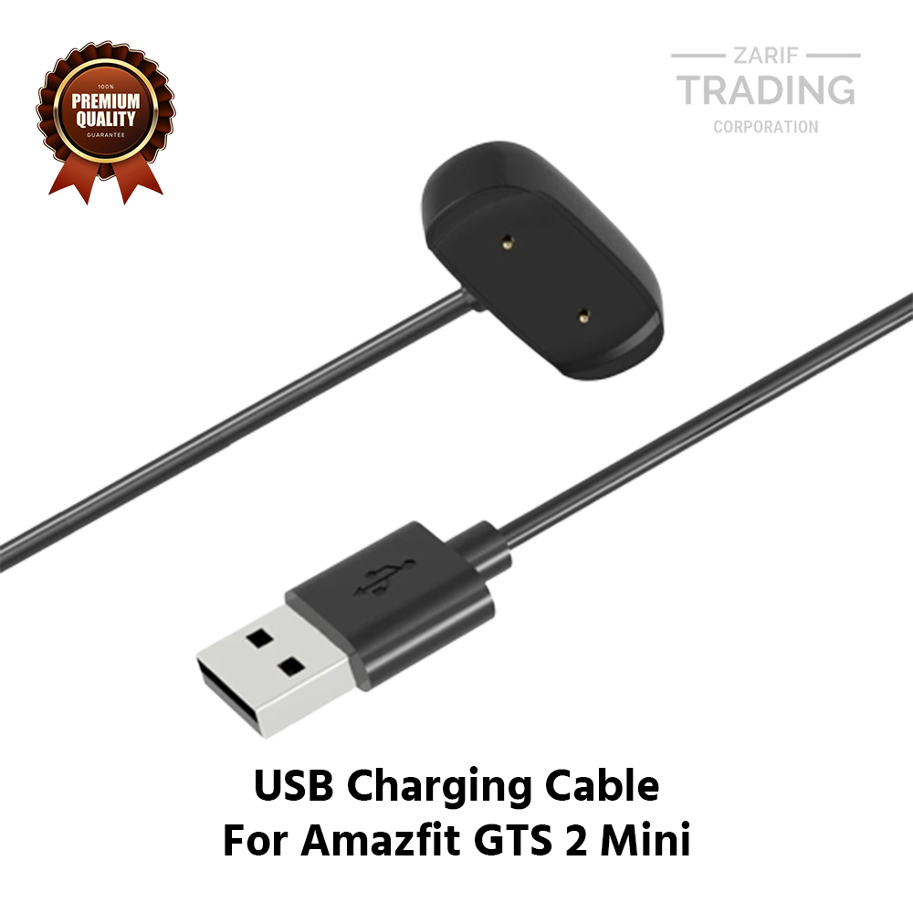 Picture of Amazfit GTS 2 Mini Magnetic Charging Cable High Quality USB Charger Cable USB Charging Cable Dock Bracelet Charger for Amazfit GTS 2 Mini Smart Watch (Black)