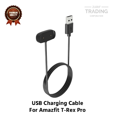 Picture of Amazfit T-REX Pro Magnetic Charging Cable High Quality USB Charger Cable USB Charging Cable Dock Bracelet Charger for Amazfit T-REX Pro Smart Watch (Black)