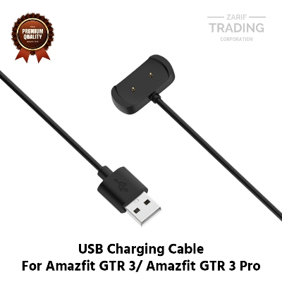Picture of Amazfit GTR 3 Pro Amazfit GTR 3 Magnetic Charging Cable High Quality USB Charger Cable USB Charging Cable Dock Bracelet Charger for Amazfit GTR 3 Pro Amazfit GTR 3 Smart Watch (Black)