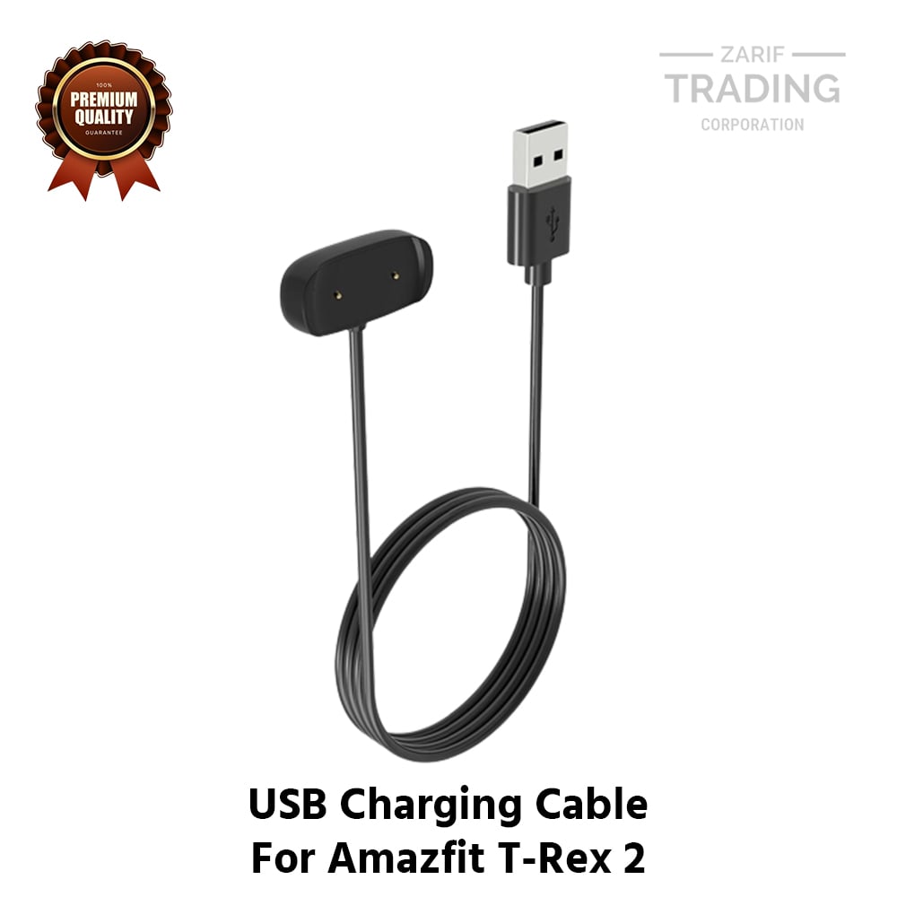 Picture of Amazfit T-REX 2 Magnetic Charging Cable High Quality USB Charger Cable USB Charging Cable Dock Bracelet Charger Amazfit T-REX 2 Smart Watch (Black)