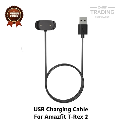 Picture of Amazfit T-REX 2 Magnetic Charging Cable High Quality USB Charger Cable USB Charging Cable Dock Bracelet Charger Amazfit T-REX 2 Smart Watch (Black)
