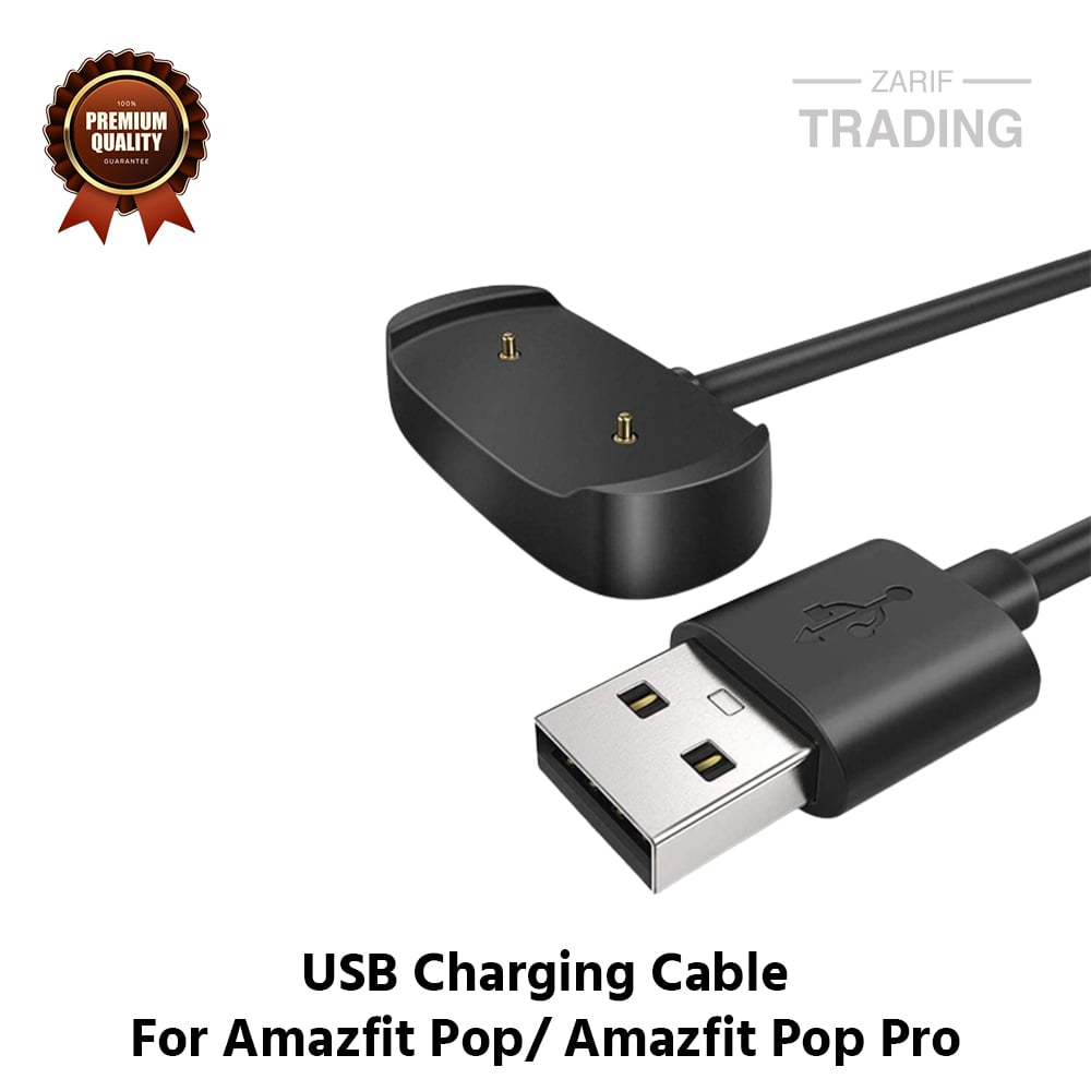Picture of Amazfit Pop Amazfit Pop Pro Magnetic Charging Cable High Quality USB Charger Cable USB Charging Cable Dock Bracelet Charger for Amazfit Pop Amazfit Pop Pro Smart Watch (Black)