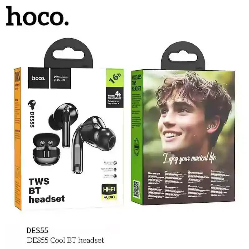 Picture of Hoco DES55 Cool Bluetooth Headset Earbuds -Black
