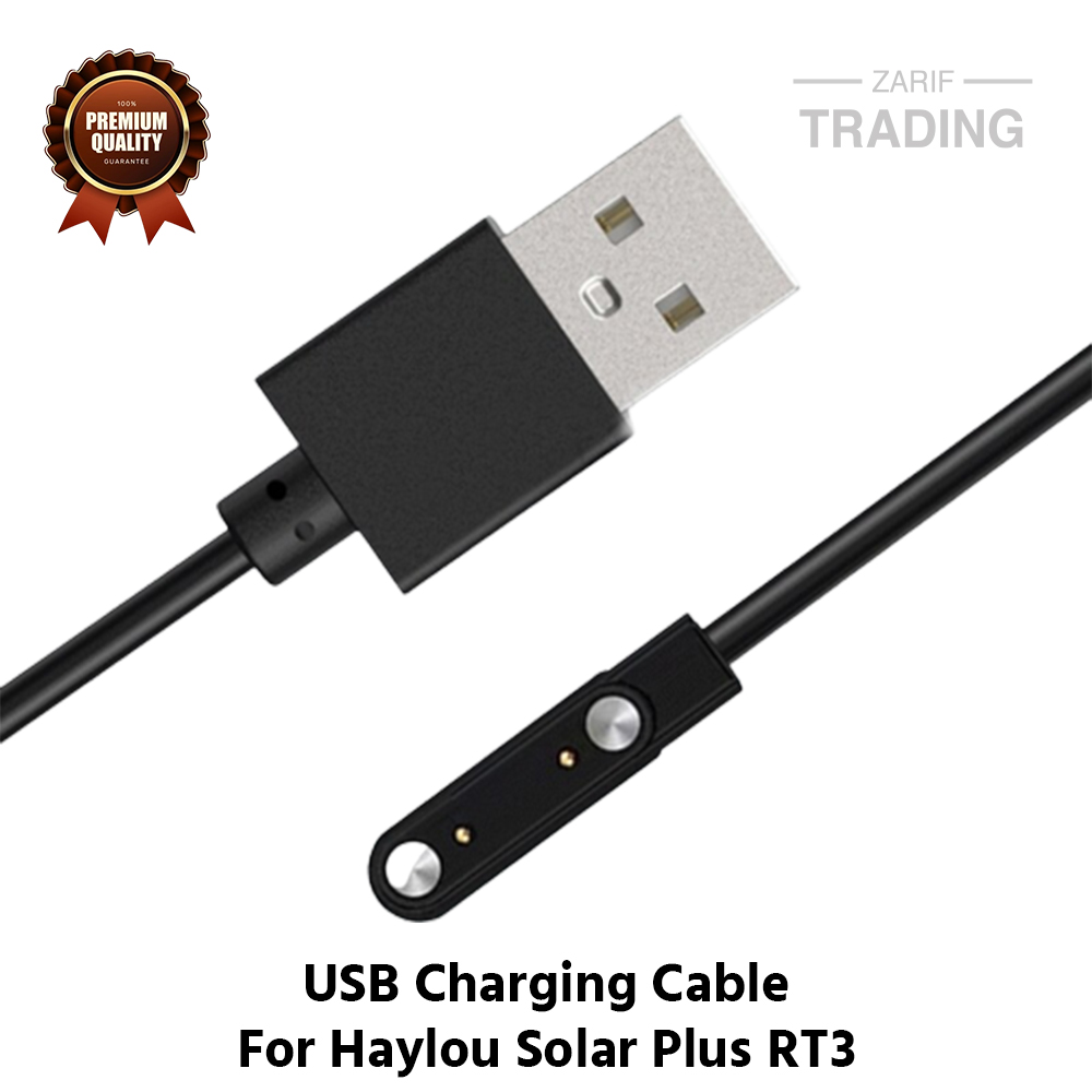 Picture of Haylou Solar Plus RT3 Magnetic Charging Cable High Quality USB Charger Cable USB Charging Cable Dock Bracelet Charger for Haylou Solar Plus RT3 Smart Watch (Black)