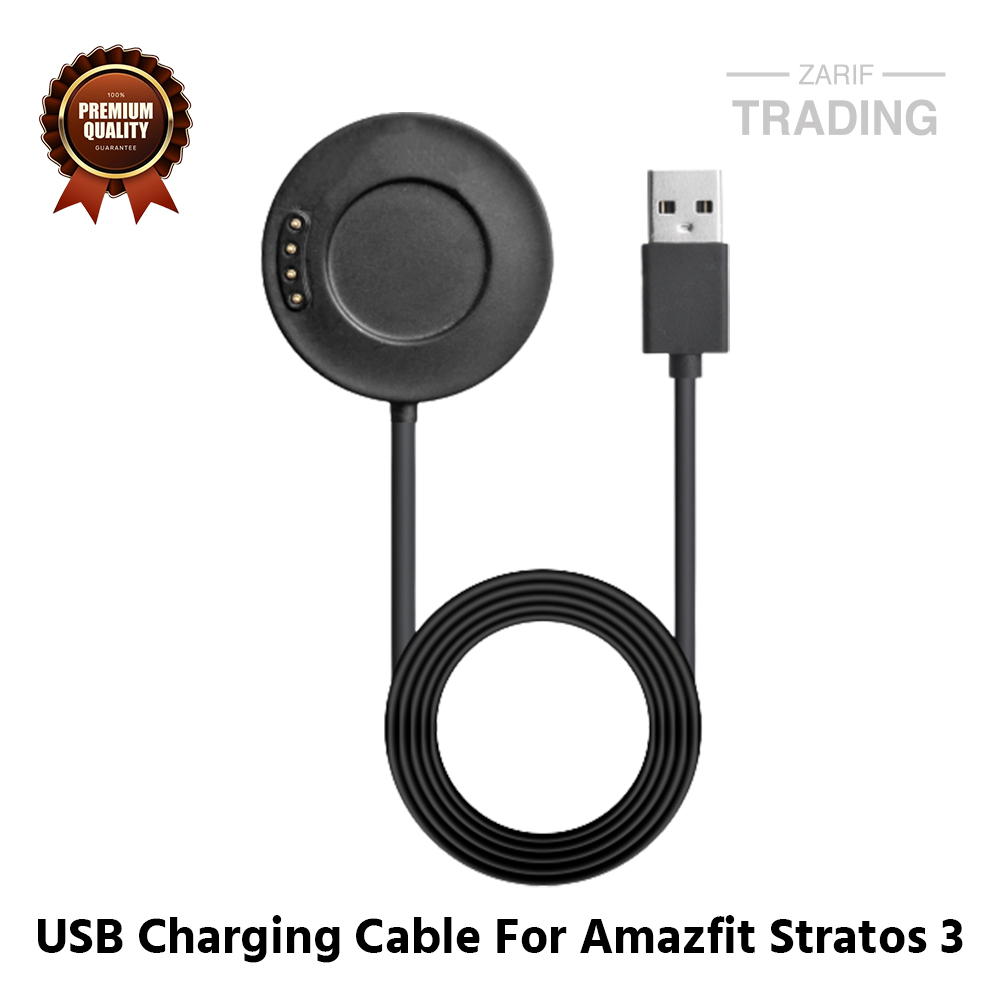 Picture of Amazfit Stratos 3 Magnetic Charging Cable High Quality USB Charger Cable USB Charging Cable Dock Bracelet Charger for Xiaomi Amazfit Stratos 3 Smart Watch (Black)