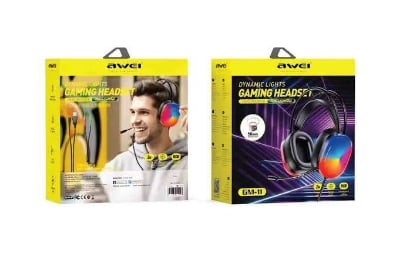 Picture of Awei GM11 Pro RGB Gaming Headphone – 7.1 Surround Sound, 50mm Drivers, USB Plug & Play -Black