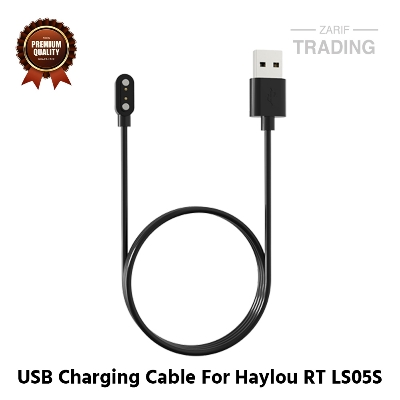Picture of Haylou RT LS05S Magnetic Charging Cable High Quality USB Charger Cable USB Charging Cable Dock Bracelet Charger for Haylou RT LS05S Smart Watch (Black)