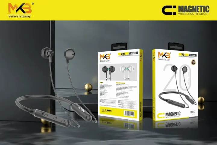 Picture of MKB V01 Magnetic ENC Wireless Neckband -Black