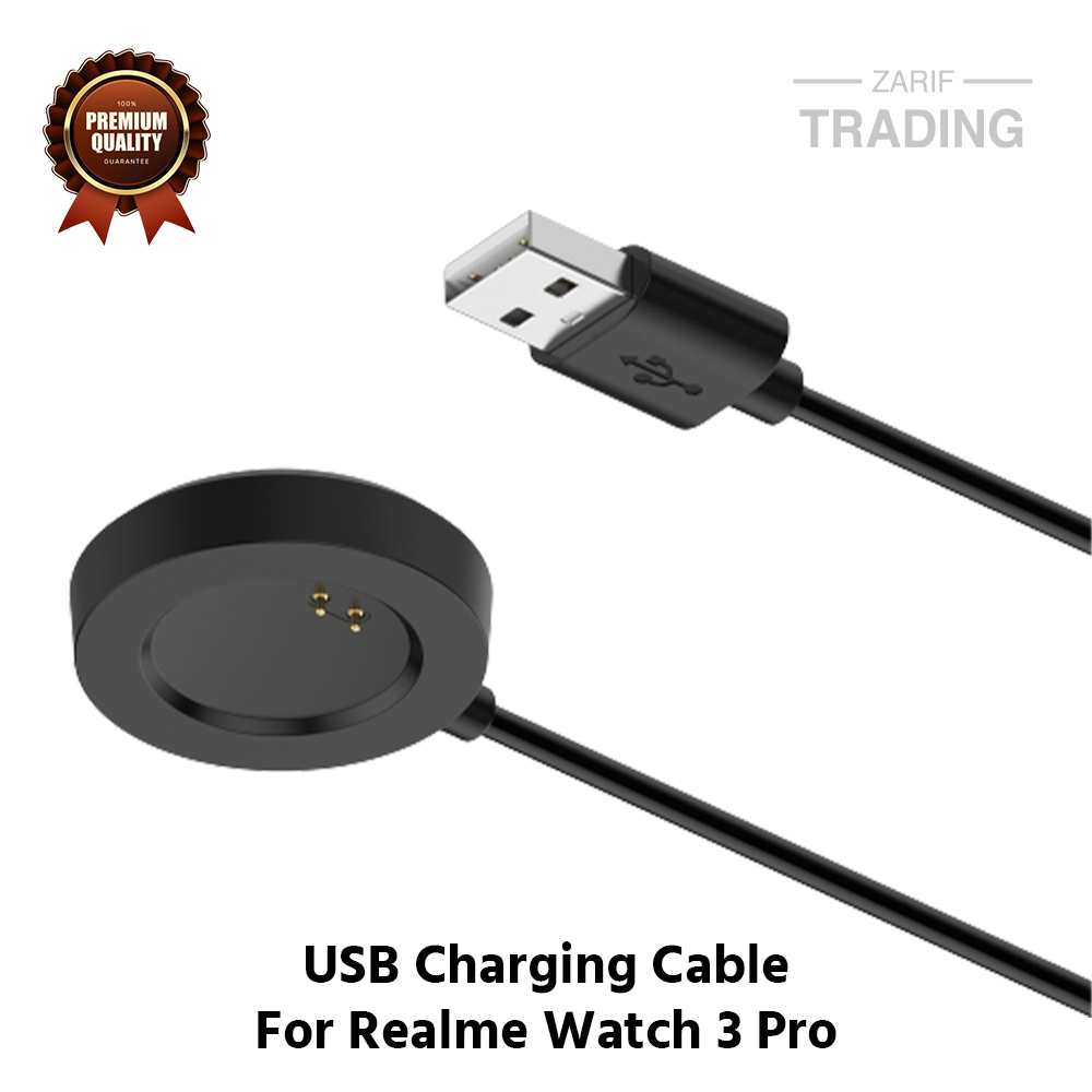 Picture of Realme Watch 3 Pro Magnetic Charging Cable High Quality USB Charger Cable USB Charging Cable Dock Bracelet Charger for realme Watch 3 Pro Smart Watch (Black)