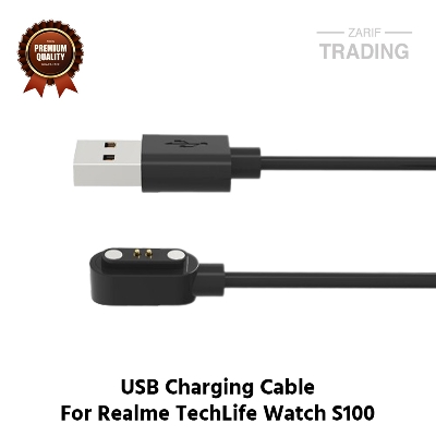 Picture of Realme TechLife Watch S100 Magnetic Charging Cable High Quality USB Charger Cable USB Charging Cable Dock Bracelet Charger For Realme TechLife Watch S100 Smart Watch (Black)