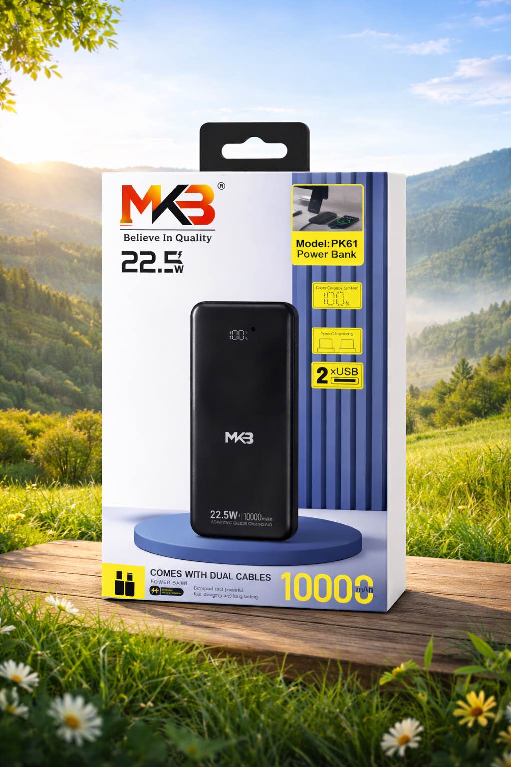 Picture of MKB Pk61 10000mah comes With Dual Cables 22.5w -Black