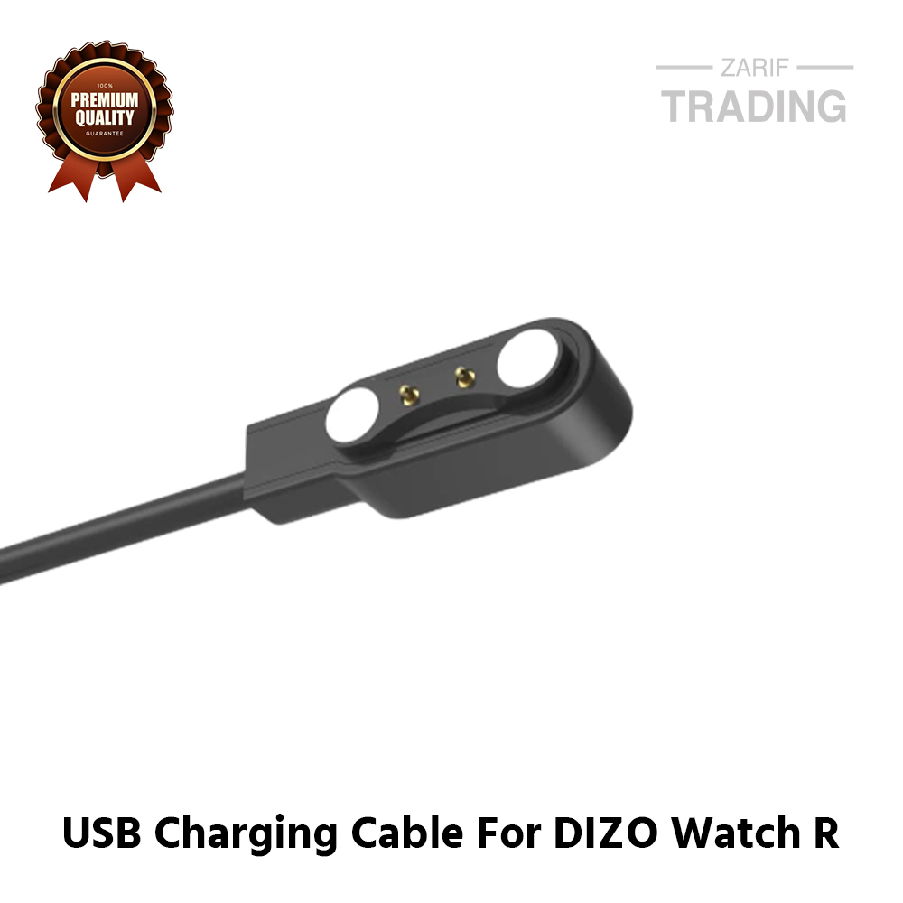 Picture of DIZO Watch R Realme TechLife Charging Cable 2 Pin High Quality USB Charger Cable USB Charging Cable Dock Bracelet Charger For DIZO Watch R Smart Watch (Black)